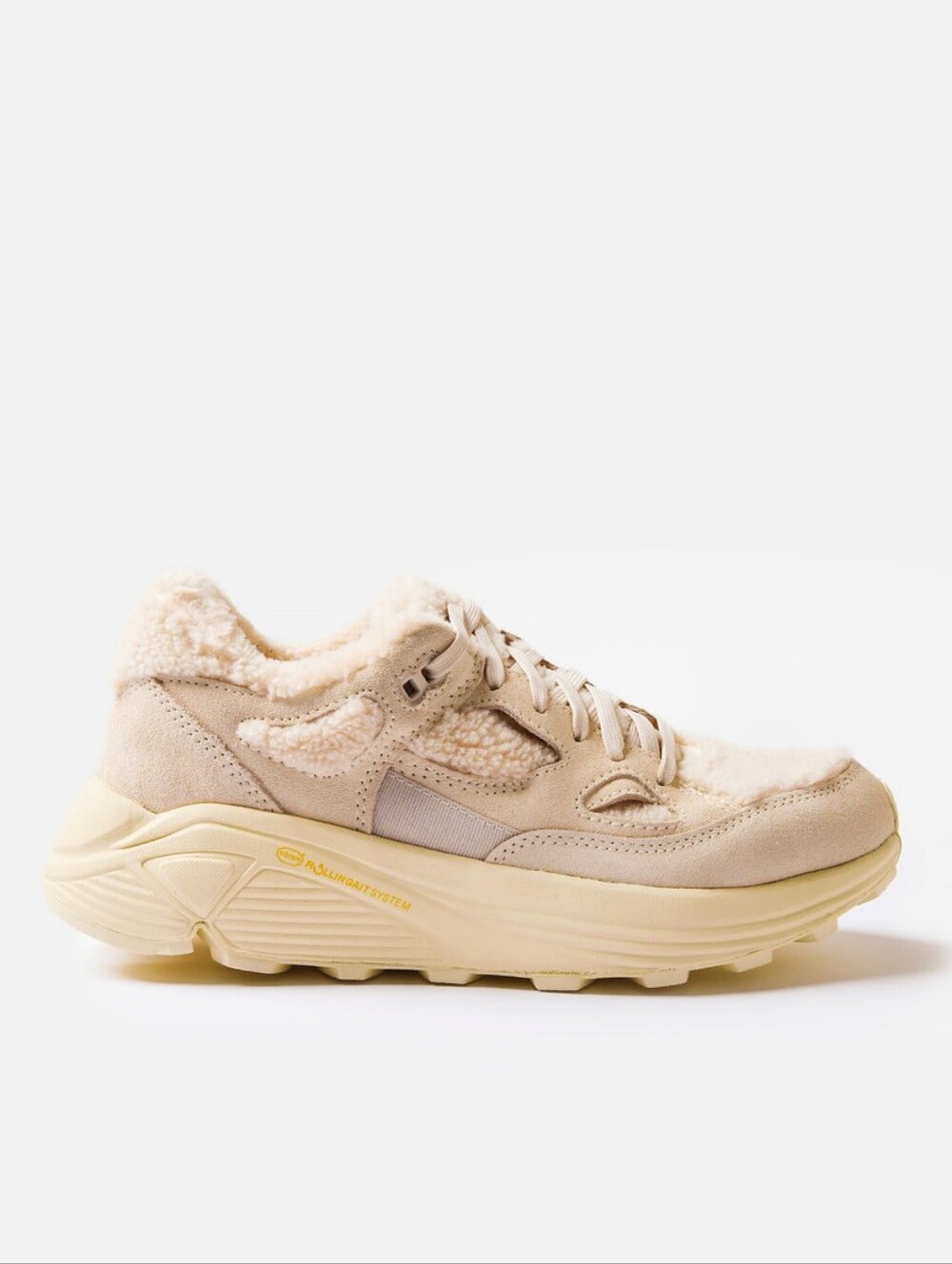 NIB $250 Women's Aura 130 Faux Shearling Sneaker Creme 6.5